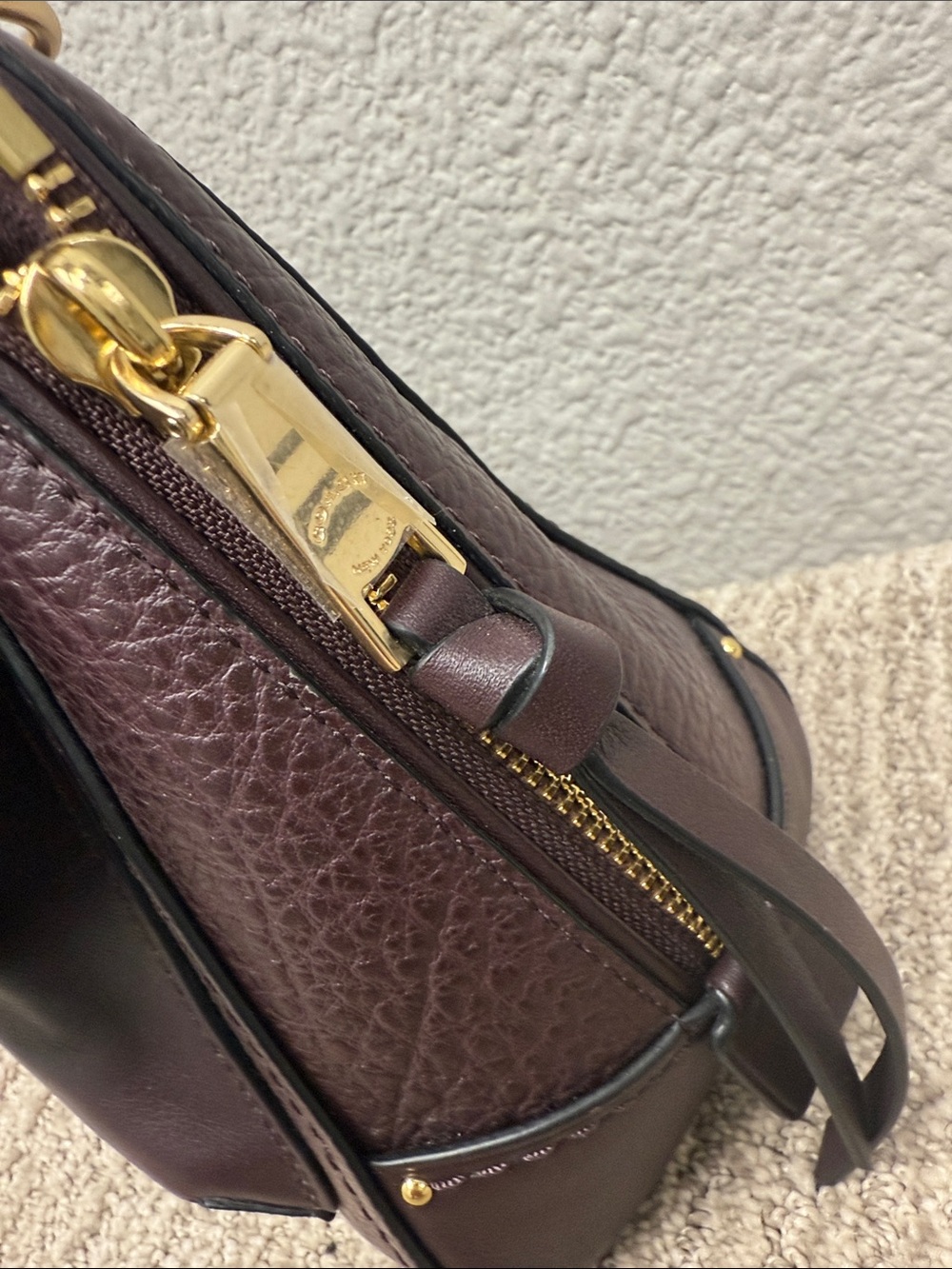 Coach Mini Faye Burgundy Leather Top Handle Backpack with Gold Hardware - Picture 3 of 9